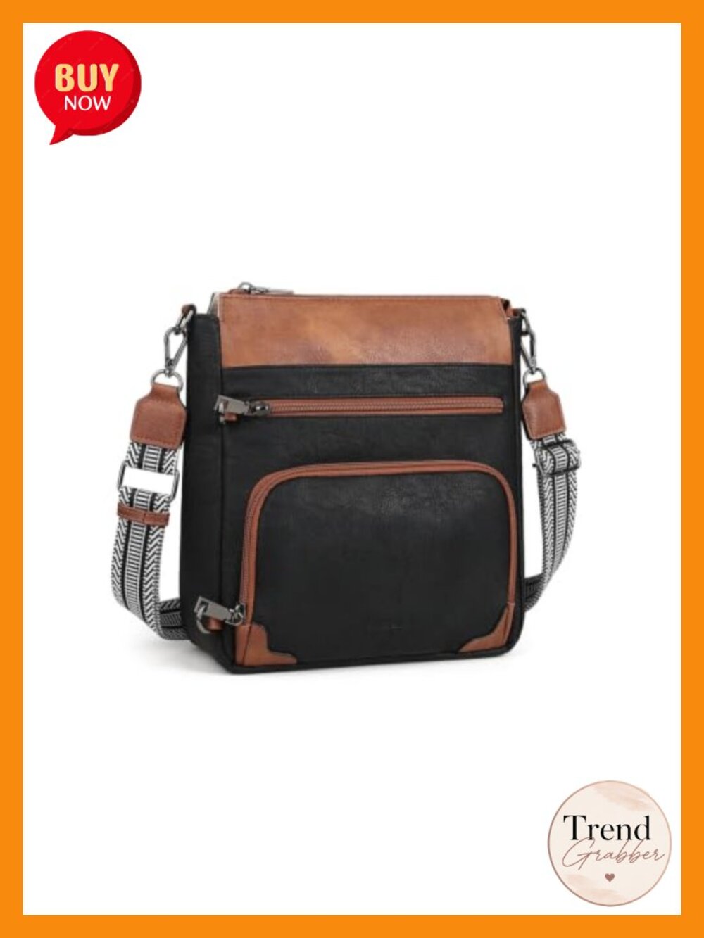 Anti Theft Crossbody Purse Faux Leather RFID Wallet Women Wide Guitar Strap